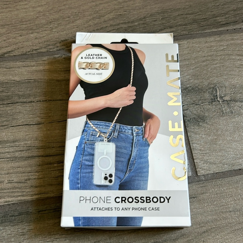 Case-Mate Leather and Gold Chain Phone Crossbody